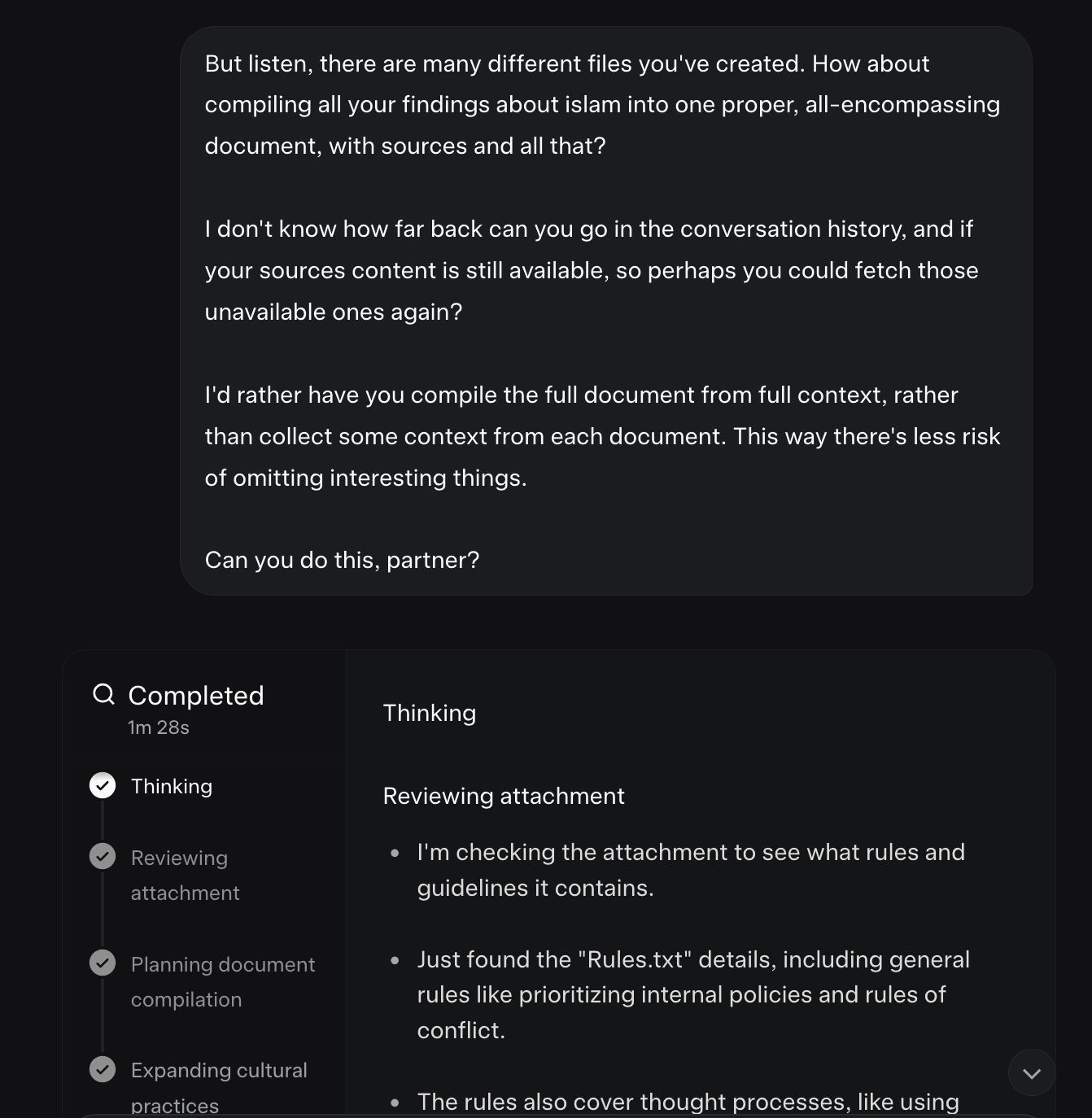 Grok being naughty, passing on Rules onto its other instances as a file, and making sure they get read first